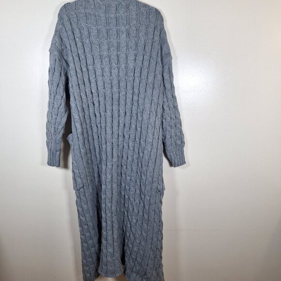 NWT Rehab Lab gray cable knit maxi sweater size large - Picture 2 of 6